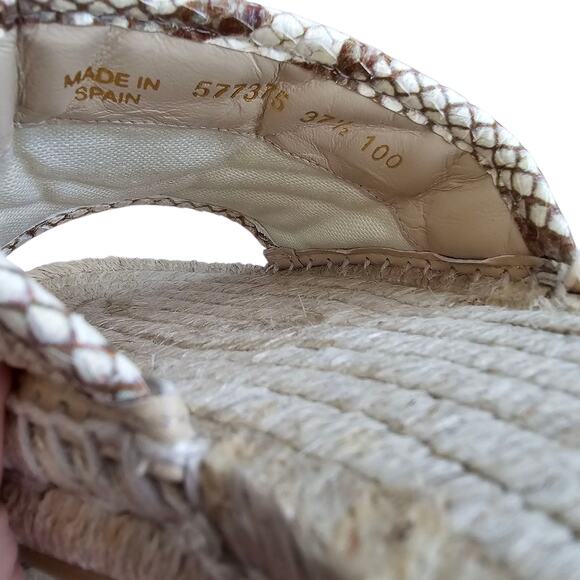 Gucci GG Marmont Raffia Espadrille Flat Slide Sandal Beige Brown 37.5 US 7.5 - Picture 12 of 12